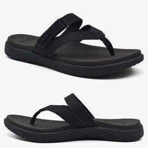 COFACE women’s flip flop slip-on black sandals, size 9.5, NWOT